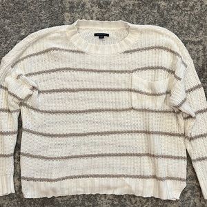 American Eagle Crew Neck Striped Sweater